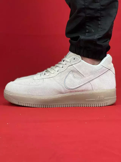 Nike Bege/Refletivo Air Force 1 Couro