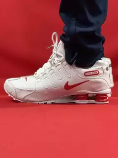 Nike Shox Nz 4 Molas Branco e vermelho