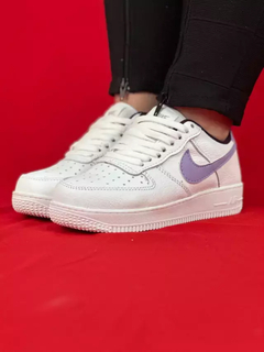 Nike air force 1 branco roxo couro - comprar online