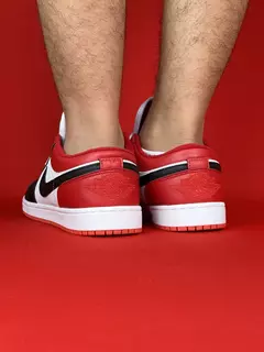 Air Jordan 1 Low Vermelho Logo Preto Branco Nacional S na internet