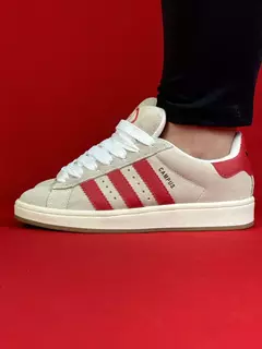 Adidas campus bege com vermelho nacional premium