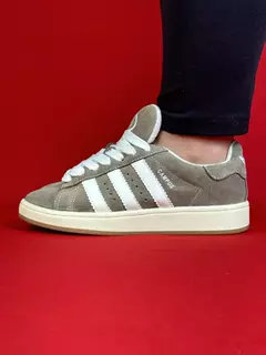 Adidas campus marrom acinzentado com branco nacional premium