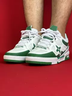 Louis vuitton skate branco com verde bota nacional premium - comprar online