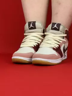 Air Jordan 1 High rosa e vinho com branco nacional s na internet