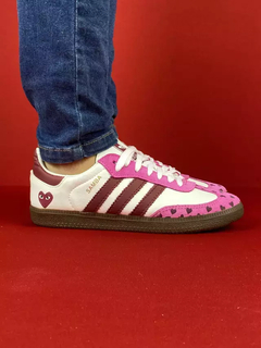 Adidas samba branco rosa vinho nacional