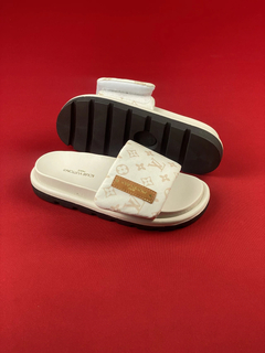 Chinelo slide lv branco - comprar online