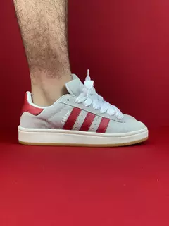 Adidas campus bege com vermelho nacional s