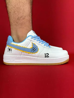 Nike air force 1 branco com azul nacional s