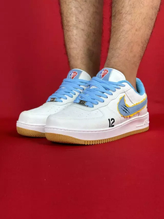 Nike air force 1 branco com azul nacional s - comprar online