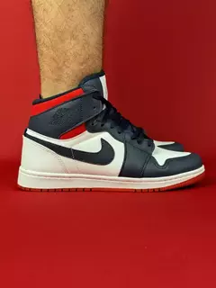 Air Jordan 1 High Branco Azul Marinho e Vermelho Nacional S