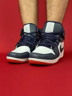 Air Jordan 1 High Branco Azul Marinho e Vermelho Nacional S - comprar online