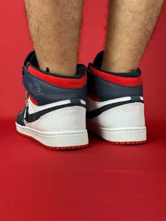 Air Jordan 1 High Branco Azul Marinho e Vermelho Nacional S na internet