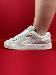 Puma suede bege branco nacional premium