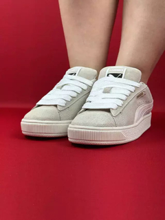 Puma suede bege branco nacional premium - comprar online