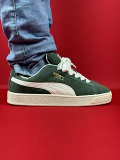 Puma suede verde e branco nacional premium