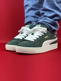 Puma suede verde e branco nacional premium - comprar online