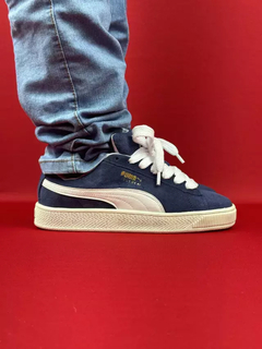 Puma suede azul e branco nacional premium