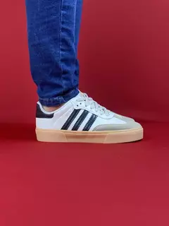 Adidas samba branco logo preto nacional s