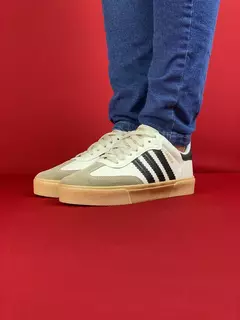 Adidas samba branco logo preto nacional s - comprar online