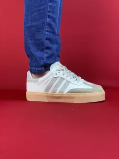 Adidas samba branco logo cinza nacional s