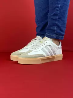 Adidas samba branco logo cinza nacional s - comprar online