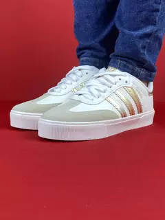 Adidas samba branco dourado nacional s - comprar online