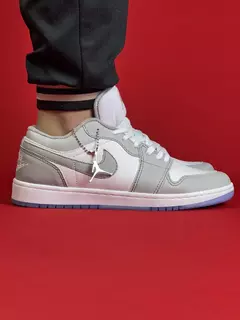 Air Jordan 1 Low Cinza Com Branco Nacional S