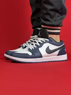 Air Jordan 1 Low Azul Marinho Logo Preto Com Branco Nacional S - comprar online