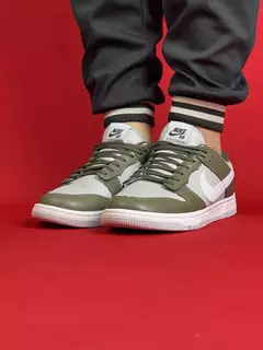 Nike dunk low Verde Militar Cinza Logo Branco nacional s - comprar online