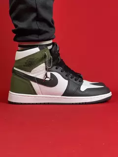 Air Jordan 1 High Verde Militar Com Preto Branco Nacional S