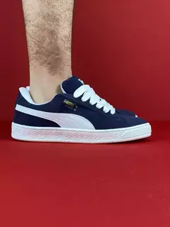 Puma suede azul branco nacional premium