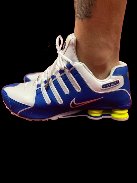 Nike shox nz 2024 azul e branco