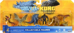 Godzilla vs Kong Monsterverse paquete de minifiguras de 6 piezas ( Skull Crawler - Hellhawk - Godzilla - Kong - Behemoth - Warbat