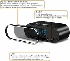 Reloj despertador Cámara espía 1080P WiFi visión nocturna , Detección de movimiento, Grabación en bucle - comprar online