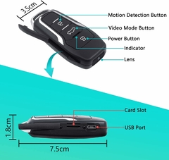Cámara espía oculta Llave del auto + Memoria Micro SD 64GB - Alta duración de batería 1080P graba audio y video - tienda online