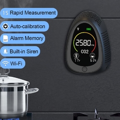 Medidor de CO2 Wi-Fi, Temperatura y Humedad GZAIR - comprar online