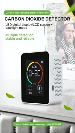 Medidor Dióxido Carbono Co2 Sensor humedad combinado 3 en 1 - comprar online