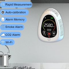 Medidor de dióxido de carbono con alarma de humo, temperatura y humedad - comprar online