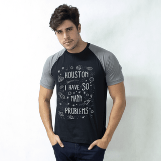 CAMISETA RAGLAN PRETA - HOUSTON