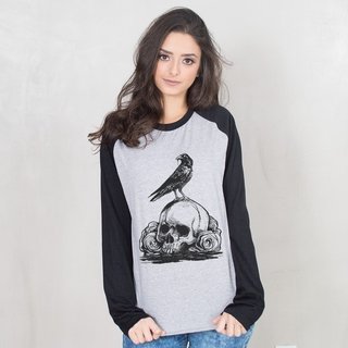 MANGA LONGA RAGLAN CINZA - CORVO