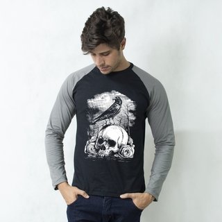 MANGA LONGA RAGLAN PRETA - CORVO