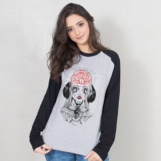 MANGA LONGA RAGLAN CINZA - DEUS EGÍPCIO