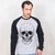 MANGA LONGA RAGLAN CINZA - BLACK SKULL