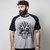 CAMISETA RAGLAN CINZA - SKULL MAUL PRETO