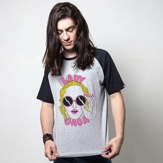 CAMISETA RAGLAN CINZA - LADY GAGA