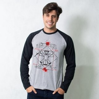 MANGA LONGA RAGLAN CINZA - VITRUVIAN MINE