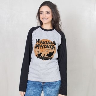 MANGA LONGA RAGLAN CINZA - HAKUNA MATATA