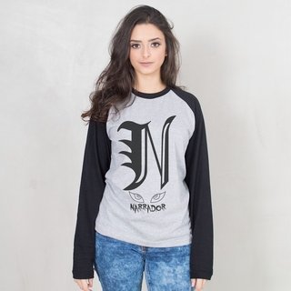 MANGA LONGA RAGLAN CINZA - NARRADOR