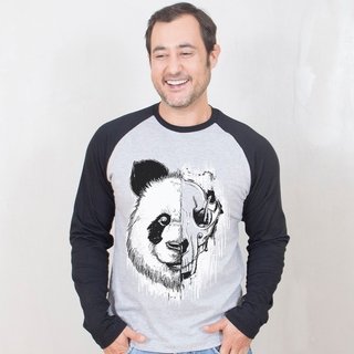 MANGA LONGA RAGLAN CINZA - PANDA