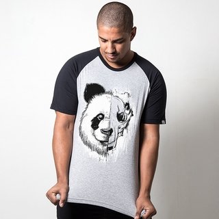 CAMISETA RAGLAN CINZA - PANDA